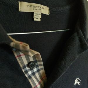 Burberry | Shirts | Burberry London Polo Shirt Black Medium Mens ...